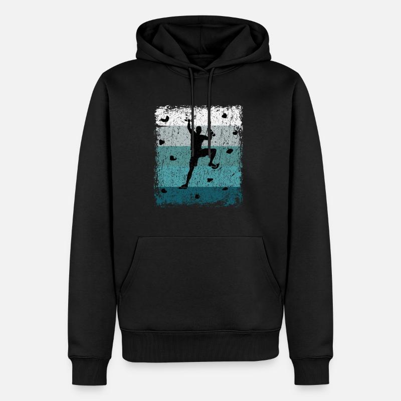 Vintage Bouldern Boulderer Geschenk - Männer Premium Bio Hoodie - Schwarz