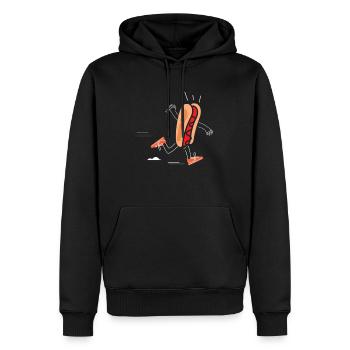 Joggen gehen und Hotdogs essen Geschenkidee - Männer Premium Bio Hoodie - Schwarz - Vorne - Nico (187cm)