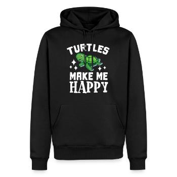 Tortue - Sweat à capuche Premium bio Homme - noir - Devant - Nico (187cm)