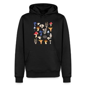 Pilzarten Design für einen Pilzsammler - Männer Premium Bio Hoodie - Schwarz - Vorne - Nico (187cm)