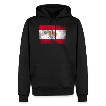 Französisch Polynesien Flagge - Vintage Grunge - Männer Premium Bio Hoodie - Schwarz - Vorne - Nico (187cm)