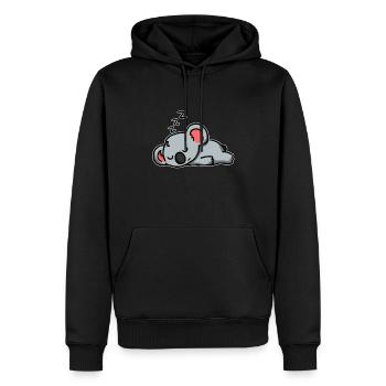 Cute Sleeping Koala Gift Idea - Men’s Premium Organic Hoodie - black - Front - Nico (187cm)