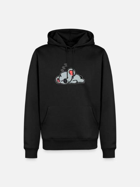 Cute Sleeping Koala Gift Idea - Men’s Premium Organic Hoodie - black