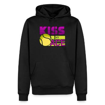 Tennis, tennis balle de tennis, tennis tennis court - Sweat à capuche Premium bio Homme - noir - Devant - Nico (187cm)