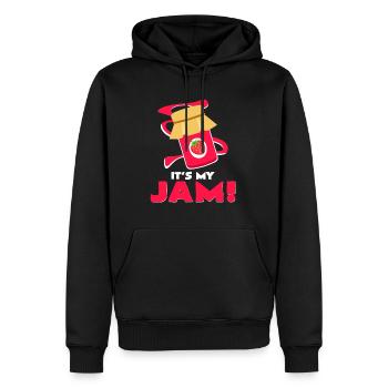 Konfitüre - Männer Premium Bio Hoodie - Schwarz - Vorne - Nico (187cm)