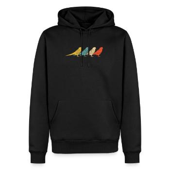 Rétro rétro perroquet cadeau - Sweat à capuche Premium bio Homme - noir - Devant - Nico (187cm)
