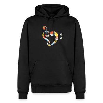 Musikverein I Love Music Heart Clef - Men’s Premium Organic Hoodie - black - Front - Nico (187cm)