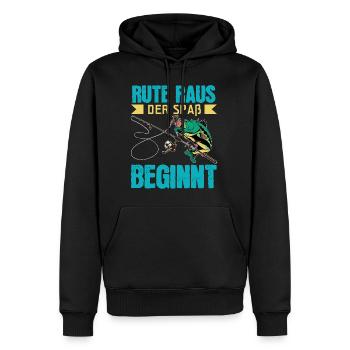 Rute Raus Der Spaß Beginnt Fischen Köder Angler - Männer Premium Bio Hoodie - Schwarz - Vorne - Nico (187cm)