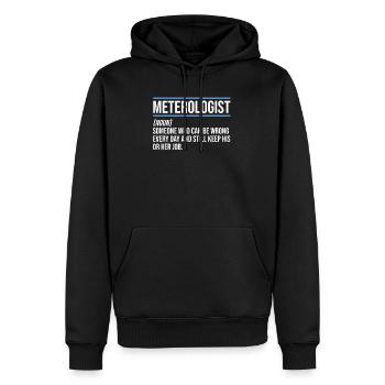 Définition du météorologue Météorologie météorologique - Sweat à capuche Premium bio Homme - noir - Devant - Nico (187cm)