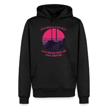 Ich Muss Gar Nix Ich Muss Nur in die Berge Wandern - Männer Premium Bio Hoodie - Schwarz - Vorne - Nico (187cm)