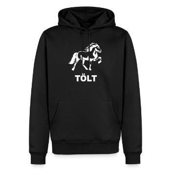 Islandpferd Tölten - Sweat à capuche Premium bio Homme - noir - Devant - Nico (187cm)