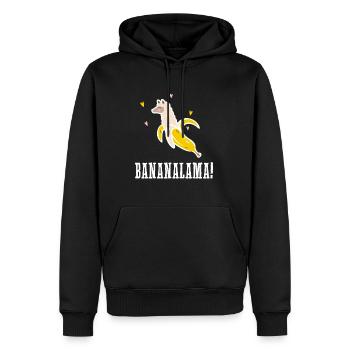 Banana Lama - Bananalama - Funny Banana Alpaga - Sweat à capuche Premium bio Homme - noir - Devant - Nico (187cm)