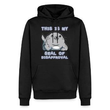 Sceaux de conception de lions de mer et de phoques drôles - Sweat à capuche Premium bio Homme - noir - Devant - Nico (187cm)