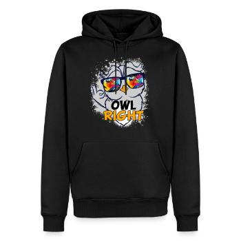 Eulen Uhu Owl Cartoon Right Cooler Uhu Style - Männer Premium Bio Hoodie - Schwarz - Vorne - Nico (187cm)
