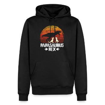Dino Rex Sweet Dinosaur Father's Day Papasaurus - Men’s Premium Organic Hoodie - black - Front - Nico (187cm)