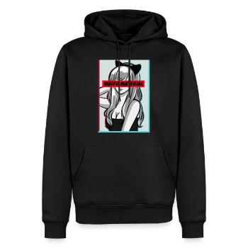 Waifu Material Lewd Anime Shirt Waifu - Männer Premium Bio Hoodie - Schwarz - Vorne - Nico (187cm)