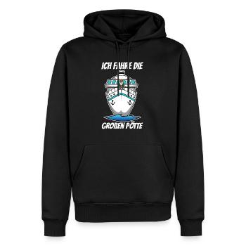 Harald Krull - Ich fahre die großen Pötte - Männer Premium Bio Hoodie - Schwarz - Vorne - Nico (187cm)