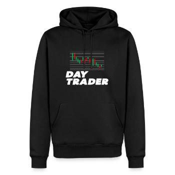 Day Trader - Männer Premium Bio Hoodie - Schwarz - Vorne - Nico (187cm)
