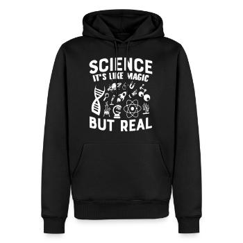 Science - Männer Premium Bio Hoodie - Schwarz - Vorne - Nico (187cm)