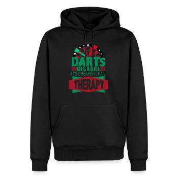 Fléchettes, tableau de bord de fléchettes, fléchettes jouer aux fléchettes - Sweat à capuche Premium bio Homme - noir - Devant - Nico (187cm)