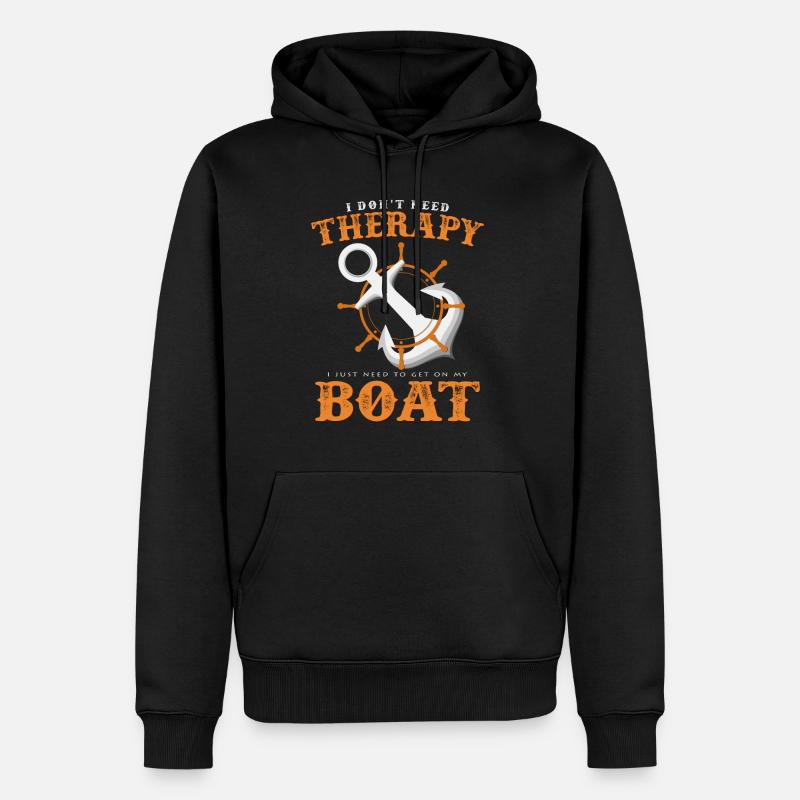 bateau - Sweat à capuche Premium bio Homme - noir