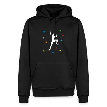 Bouldern Boulder hall mur cadeau - Sweat à capuche Premium bio Homme - noir - Devant - Nico (187cm)