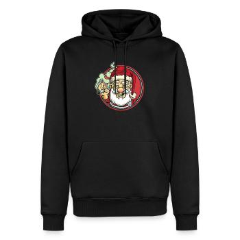 Santa Claus with joint | High cannabis marijuana - Men’s Premium Organic Hoodie - black - Front - Nico (187cm)