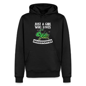 Just A Girl Who Loves Grasshopper Sauterelles - Sweat à capuche Premium bio Homme - noir - Devant - Nico (187cm)