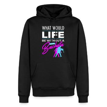 Bachata, bachata dominicain, merengue - Sweat à capuche Premium bio Homme - noir - Devant - Nico (187cm)