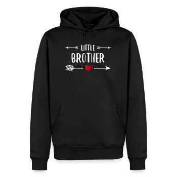 Frères Et sœurs Little Brother - Sweat à capuche Premium bio Homme - noir - Devant - Nico (187cm)