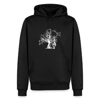 Clef cadeau arbre clé de sol musique - Sweat à capuche Premium bio Homme - noir - Devant - Nico (187cm)