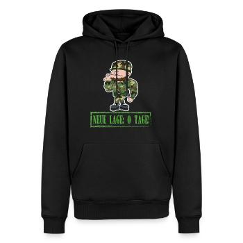 Lustiges Soldaten Abrüsten Bundeswehr Bundesheer - Männer Premium Bio Hoodie - Schwarz - Vorne - Nico (187cm)