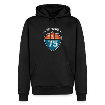 Vintage Made In 75 Sport 1975 Cadeau anniversaire - Sweat à capuche Premium bio Homme - noir - Devant - Nico (187cm)
