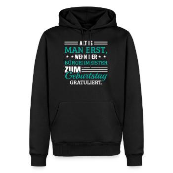 Lustiges Geburtstagsgeschenk Alt ist man erst - Männer Premium Bio Hoodie - Schwarz - Vorne - Nico (187cm)