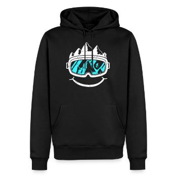 Snowboard Ski Vacation Smile Apres Ski Gift - Men’s Premium Organic Hoodie - black - Front - Nico (187cm)