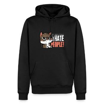 Je hais les chats idée cadeau - Sweat à capuche Premium bio Homme - noir - Devant - Nico (187cm)