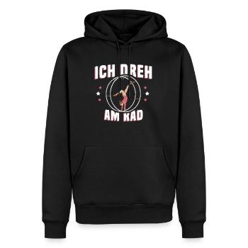 Rhönrad Spruch für eine Rhönrad-Turnerin - Männer Premium Bio Hoodie - Schwarz - Vorne - Nico (187cm)