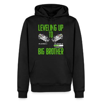 Mise à niveau vers Big Brother Pregnancy Brother - Sweat à capuche Premium bio Homme - noir - Devant - Nico (187cm)