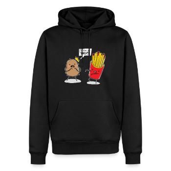 Frère de pommes de terre et frites - Sweat à capuche Premium bio Homme - noir - Devant - Nico (187cm)