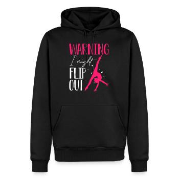 Warning I Might Flip Out Gymnastik T-Shirt - Männer Premium Bio Hoodie - Schwarz - Vorne - Nico (187cm)