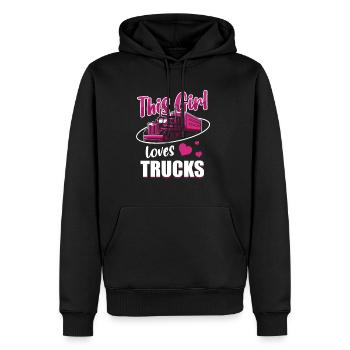 Cette fille aime les trucks Coole Idée de cadeau - Sweat à capuche Premium bio Homme - noir - Devant - Nico (187cm)