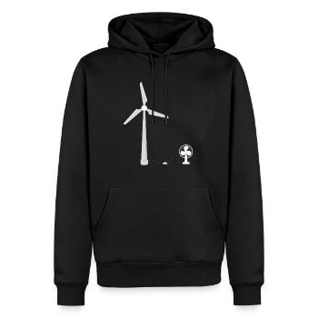 undendliche Energie Windkraftanlage Ventilator - Männer Premium Bio Hoodie - Schwarz - Vorne - Nico (187cm)