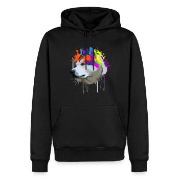 Splash Art Alaskan Malamute propriétaire de chien cadeau - Sweat à capuche Premium bio Homme - noir - Devant - Nico (187cm)