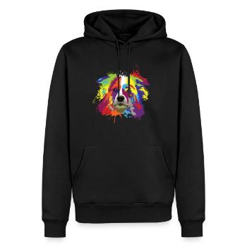 Splash Art Border Collie chien propriétaire cadeau - Sweat à capuche Premium bio Homme - noir - Devant - Nico (187cm)