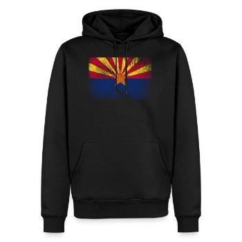 Arizona USA Vintage Drapeau - Sweat à capuche Premium bio Homme - noir - Devant - Nico (187cm)