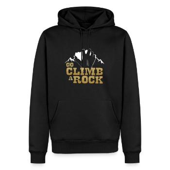 Bergsteigen - Männer Premium Bio Hoodie - Schwarz - Vorne - Nico (187cm)