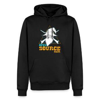 Open source - Men’s Premium Organic Hoodie - black - Front - Nico (187cm)