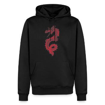 Cadeau t-shirt dragon japonais - Sweat à capuche Premium bio Homme - noir - Devant - Nico (187cm)