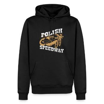 Speedway Polen - Männer Premium Bio Hoodie - Schwarz - Vorne - Nico (187cm)