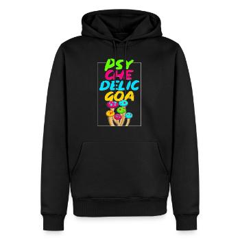 Goa psychédélique - Sweat à capuche Premium bio Homme - noir - Devant - Nico (187cm)